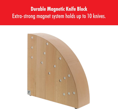 Upright Magnetic Knife Block, Made in Italy, White Beechwood Kitchen Knife Holder, Contemporary Countertop Storage