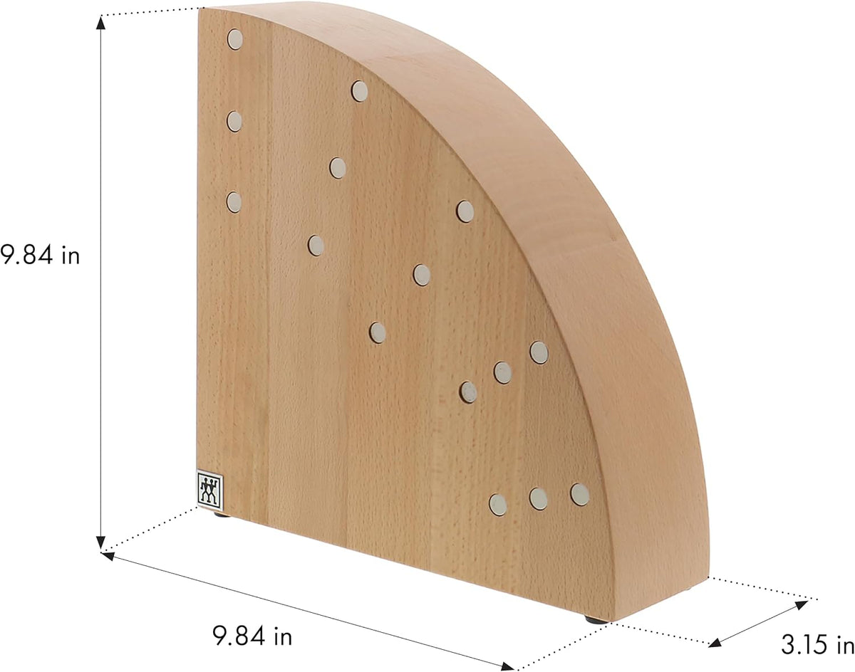 Upright Magnetic Knife Block, Made in Italy, White Beechwood Kitchen Knife Holder, Contemporary Countertop Storage
