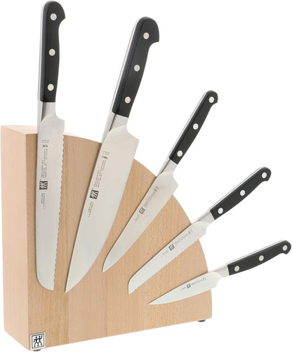 Upright Magnetic Knife Block, Made in Italy, White Beechwood Kitchen Knife Holder, Contemporary Countertop Storage