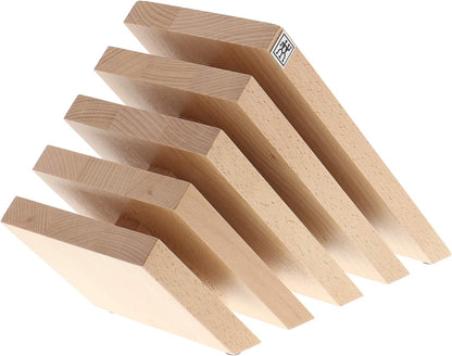 Upright Magnetic Knife Block, Made in Italy, White Beechwood Kitchen Knife Holder, Contemporary Countertop Storage
