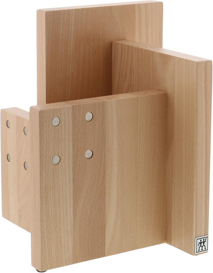 Upright Magnetic Knife Block, Made in Italy, White Beechwood Kitchen Knife Holder, Contemporary Countertop Storage