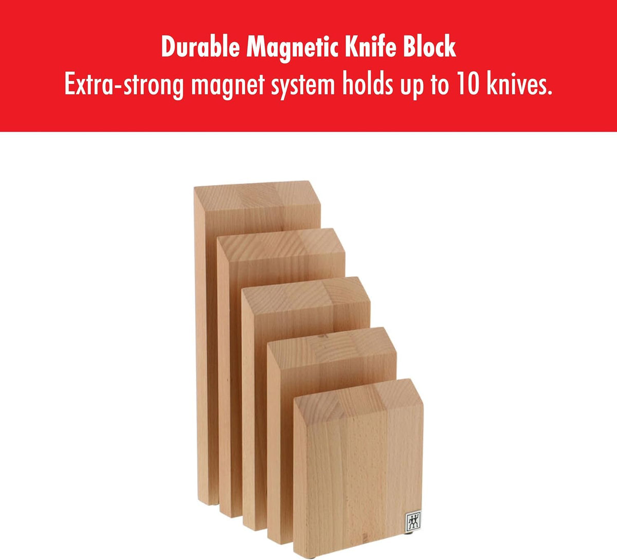 Upright Magnetic Knife Block, Made in Italy, White Beechwood Kitchen Knife Holder, Contemporary Countertop Storage