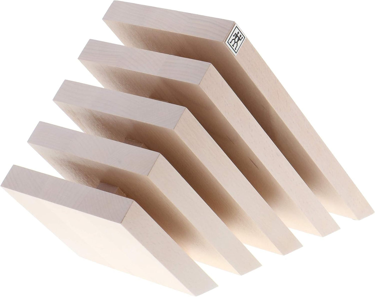 Upright Magnetic Knife Block, Made in Italy, White Beechwood Kitchen Knife Holder, Contemporary Countertop Storage