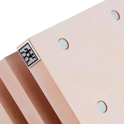 Upright Magnetic Knife Block, Made in Italy, White Beechwood Kitchen Knife Holder, Contemporary Countertop Storage