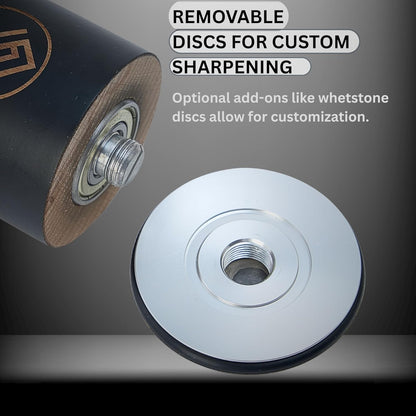 Rolling Knife Sharpener Kit – Diamond Knife Sharpener Roller with 20 Degree Magnetic Angle Guide For Razor Sharp Edges with 2 Grit Discs