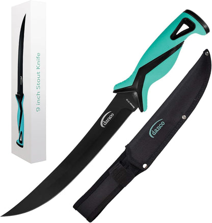 danco Pro Series 5-Inch Fillet Knife with German Steel Blade and Sheath | Pro Series 5-Inch Fillet Knife, Full Tang German G4116 Stainless Steel Blade, Teflon Coating, TPR Grip, Molded Nylon Sheath