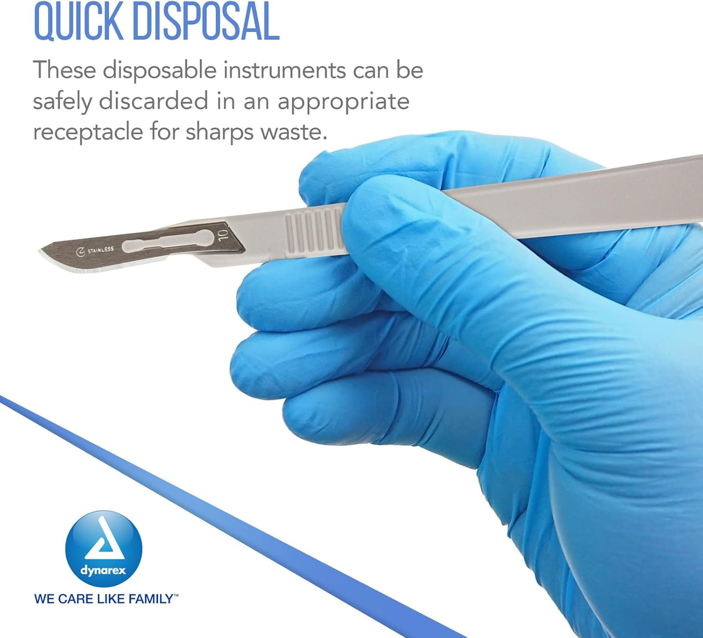Medi-Cut Disposable Scalpel Blades - Sterile Knives with Plastic Guard - 4.9-inch Plastic Handle, Stainless Steel Blade - Size 10