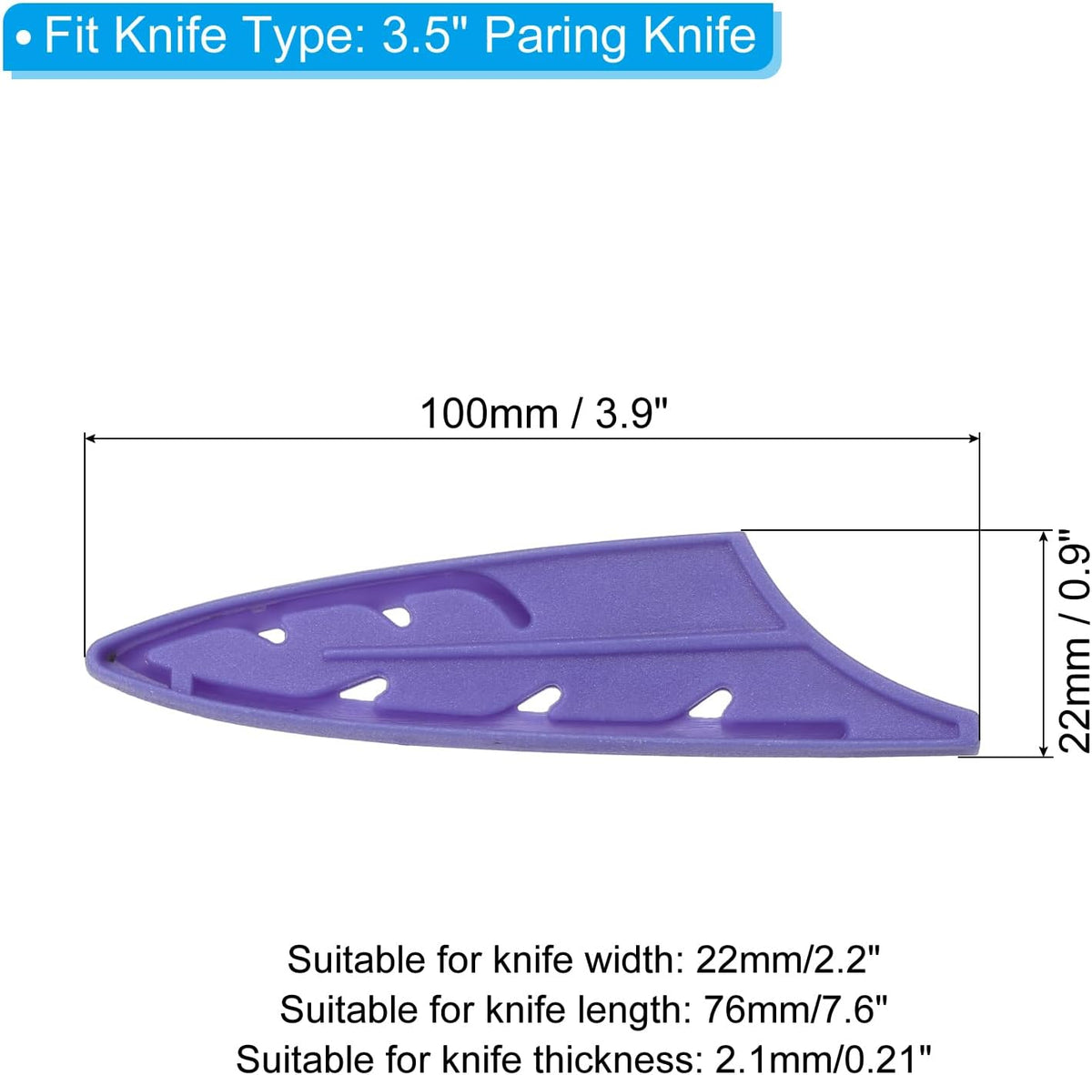 Plastic Safety Knife Cover Sleeves for 3" Paring Knife, 2 Pack Knives Edge Guard Blade Protector Universal Knife Sheath for Kitchen, Red