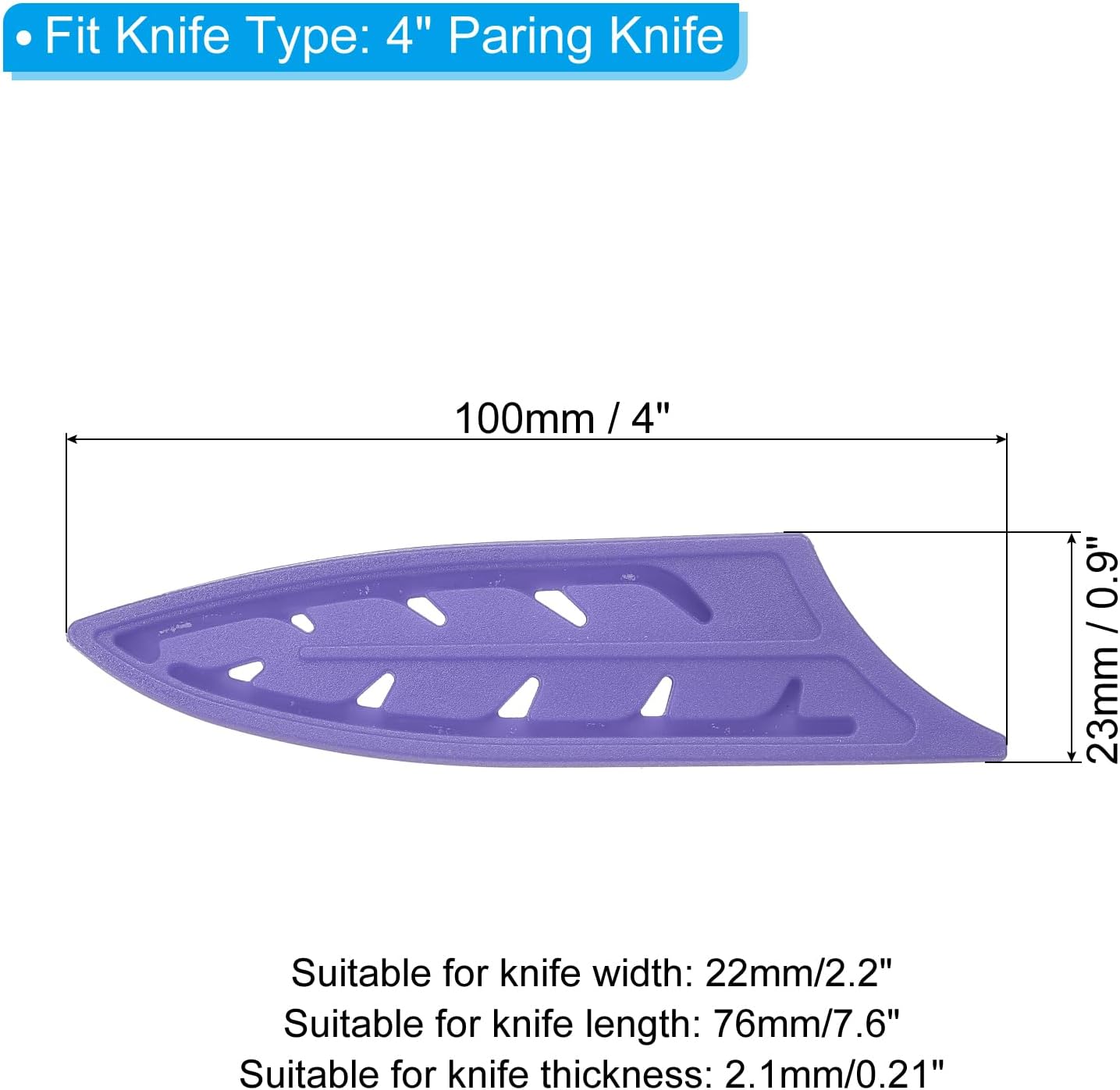 Plastic Safety Knife Cover Sleeves for 3" Paring Knife, 2 Pack Knives Edge Guard Blade Protector Universal Knife Sheath for Kitchen, Red