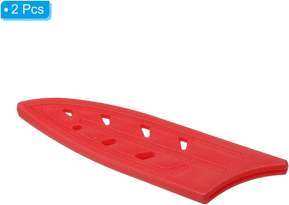 Plastic Safety Knife Cover Sleeves for 3" Paring Knife, 2 Pack Knives Edge Guard Blade Protector Universal Knife Sheath for Kitchen, Red