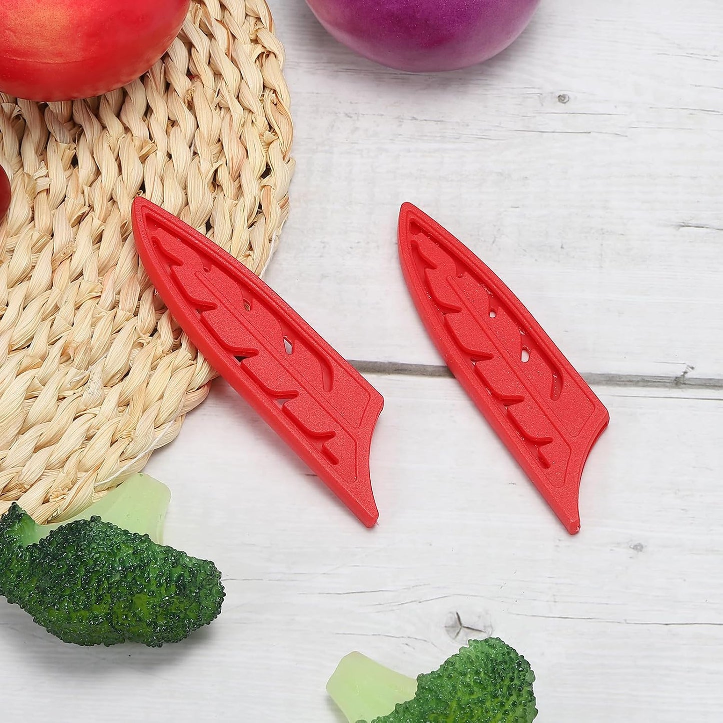 Plastic Safety Knife Cover Sleeves for 3" Paring Knife, 2 Pack Knives Edge Guard Blade Protector Universal Knife Sheath for Kitchen, Red