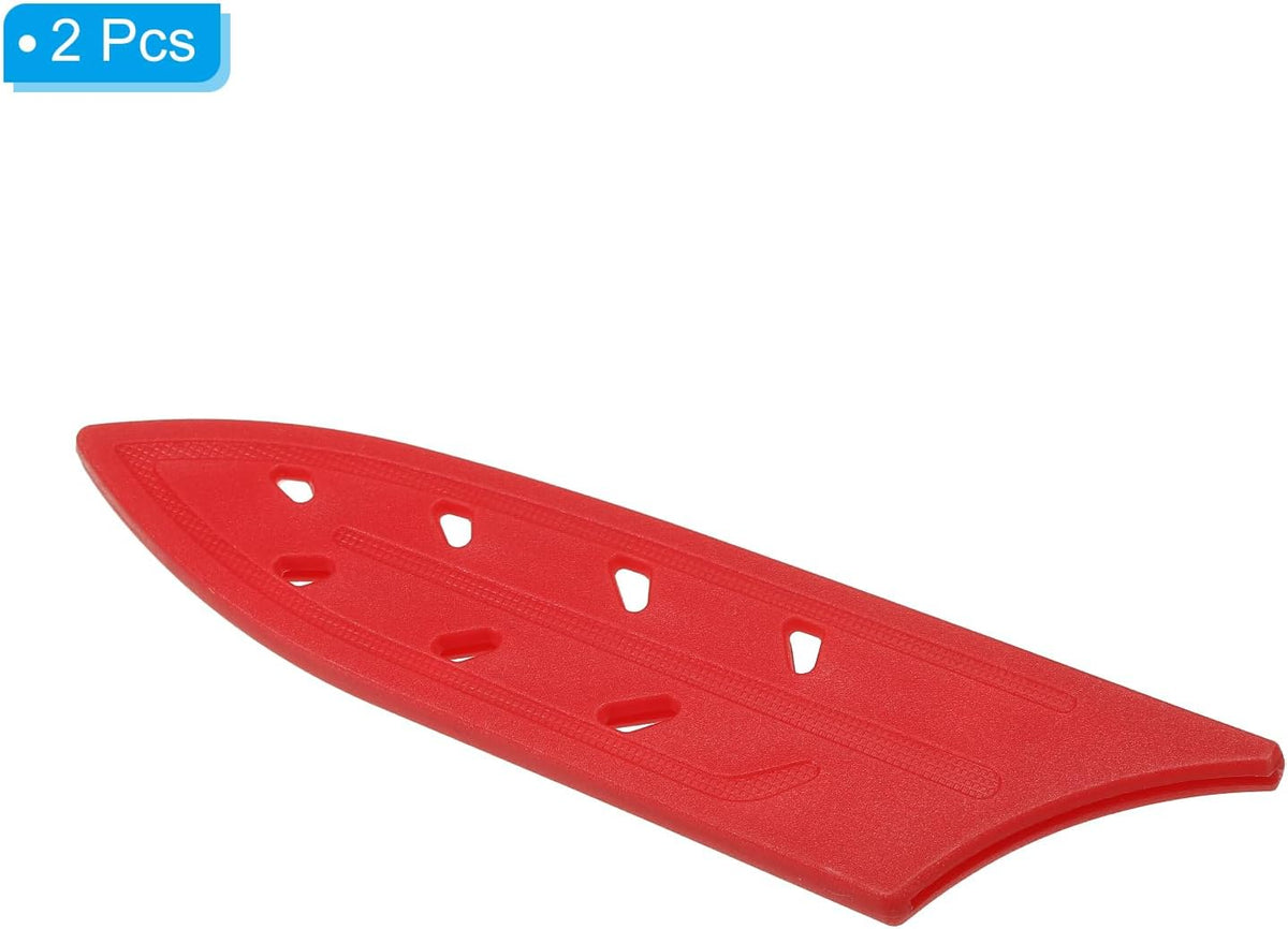 Plastic Safety Knife Cover Sleeves for 3" Paring Knife, 2 Pack Knives Edge Guard Blade Protector Universal Knife Sheath for Kitchen, Red