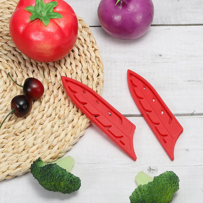 Plastic Safety Knife Cover Sleeves for 3" Paring Knife, 2 Pack Knives Edge Guard Blade Protector Universal Knife Sheath for Kitchen, Red
