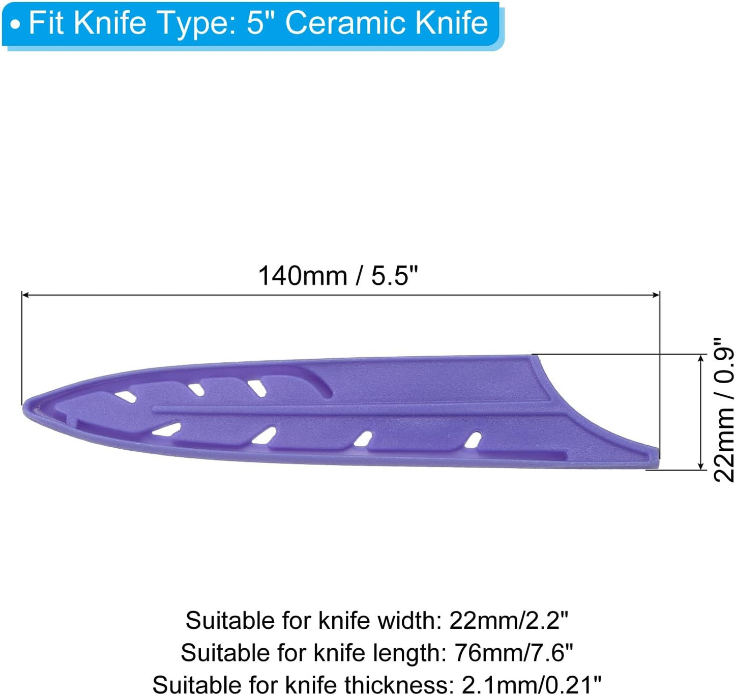 Plastic Safety Knife Cover Sleeves for 3" Paring Knife, 2 Pack Knives Edge Guard Blade Protector Universal Knife Sheath for Kitchen, Red