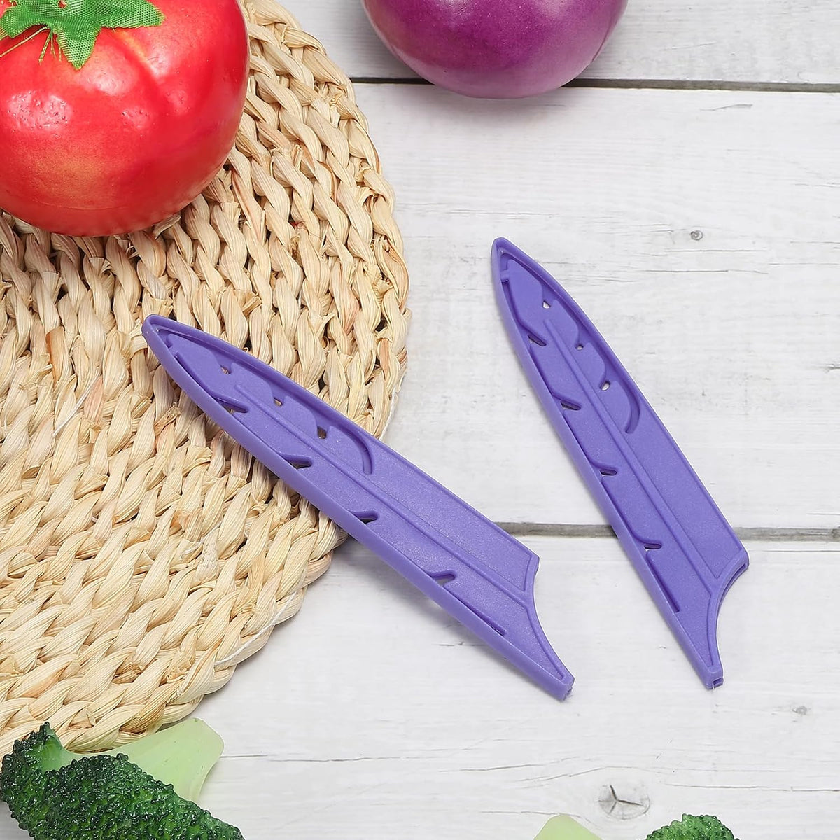 Plastic Safety Knife Cover Sleeves for 3" Paring Knife, 2 Pack Knives Edge Guard Blade Protector Universal Knife Sheath for Kitchen, Red