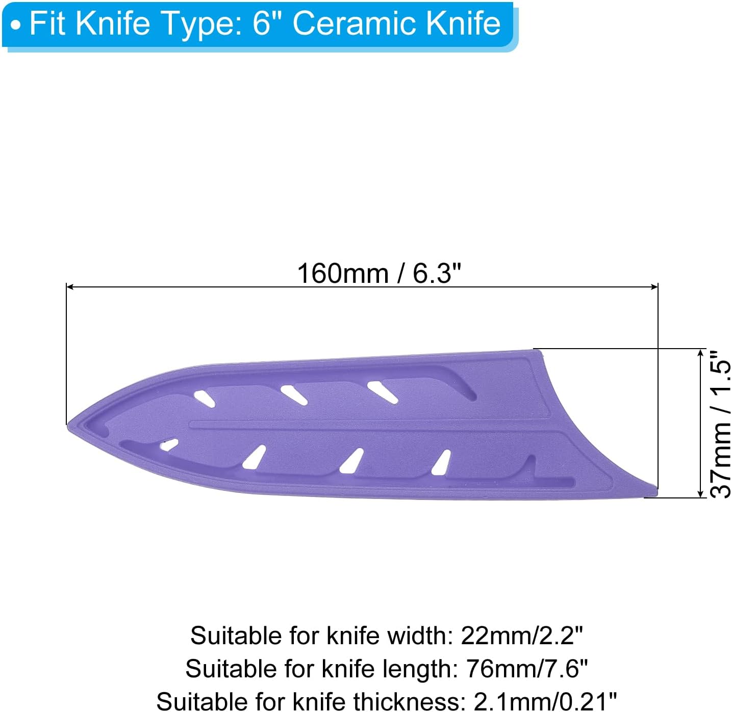 Plastic Safety Knife Cover Sleeves for 3" Paring Knife, 2 Pack Knives Edge Guard Blade Protector Universal Knife Sheath for Kitchen, Red