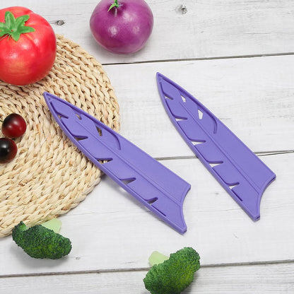 Plastic Safety Knife Cover Sleeves for 3" Paring Knife, 2 Pack Knives Edge Guard Blade Protector Universal Knife Sheath for Kitchen, Red