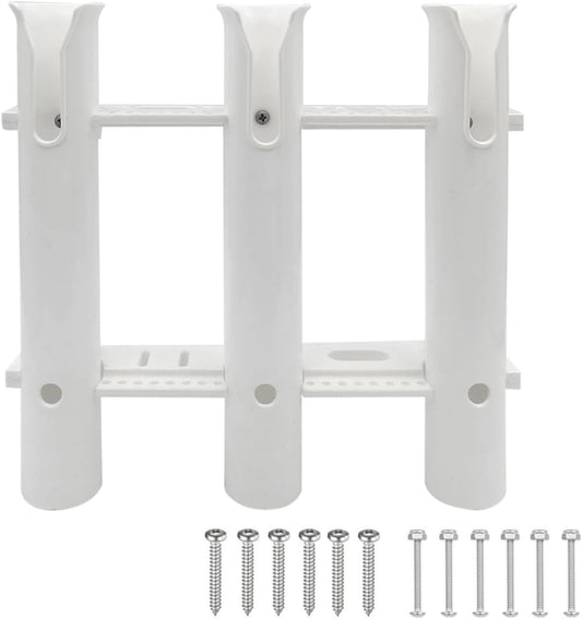 Fishing Rod Holder Bracket 3 Tube，Wall Mounted Boat Side Mount Tool Holder Tube Links with Screws