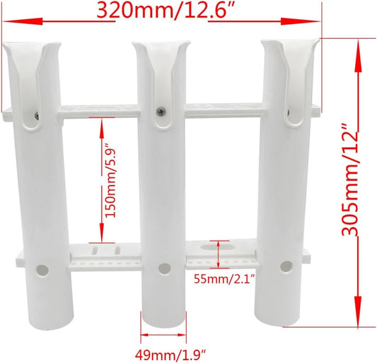 Fishing Rod Holder Bracket 3 Tube，Wall Mounted Boat Side Mount Tool Holder Tube Links with Screws
