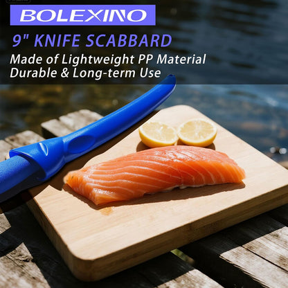 7" Fillet Knife, Semi-Flexible High Carbon Steel for Fish W/Sheath | Non-slip handle, secure grip, High carbon steel stays sharp, For fish, meat, poultry w/sheath, Great for kitchen & outdoor.