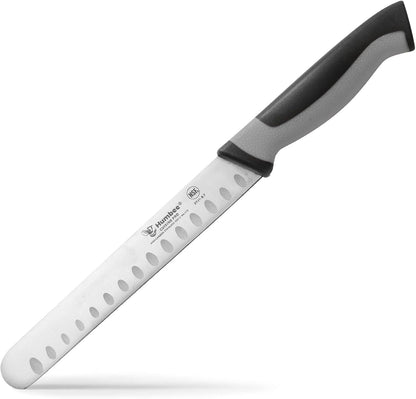 8-Inch Chef Carving Knife with Granton Edge for Slicing Turkey Ham and Meat | NSF Certified | German Stainless Steel Blade | Dishwasher Safe Ergonomic Handle, DT-21 Series, Black