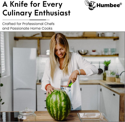 8-Inch Chef Carving Knife with Granton Edge for Slicing Turkey Ham and Meat | NSF Certified | German Stainless Steel Blade | Dishwasher Safe Ergonomic Handle, DT-21 Series, Black