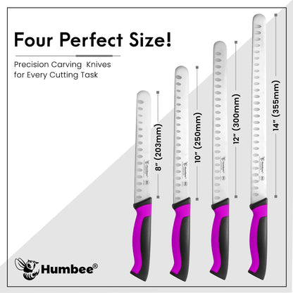 8-Inch Chef Carving Knife with Granton Edge for Slicing Turkey Ham and Meat | NSF Certified | German Stainless Steel Blade | Dishwasher Safe Ergonomic Handle, DT-21 Series, Black