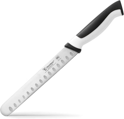 8-Inch Chef Carving Knife with Granton Edge for Slicing Turkey Ham and Meat | NSF Certified | German Stainless Steel Blade | Dishwasher Safe Ergonomic Handle, DT-21 Series, Black