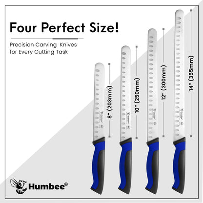 8-Inch Chef Carving Knife with Granton Edge for Slicing Turkey Ham and Meat | NSF Certified | German Stainless Steel Blade | Dishwasher Safe Ergonomic Handle, DT-21 Series, Black