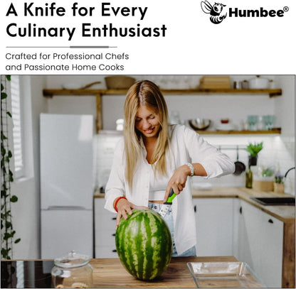 8-Inch Chef Carving Knife with Granton Edge for Slicing Turkey Ham and Meat | NSF Certified | German Stainless Steel Blade | Dishwasher Safe Ergonomic Handle, DT-21 Series, Black