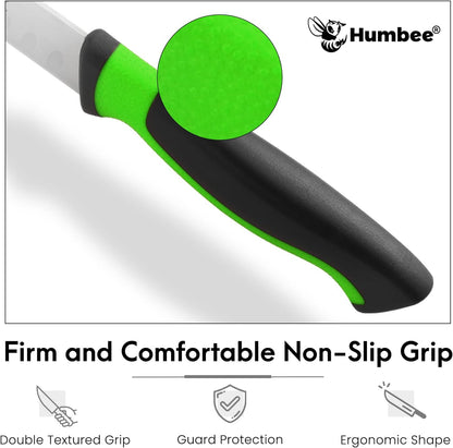 8-Inch Chef Carving Knife with Granton Edge for Slicing Turkey Ham and Meat | NSF Certified | German Stainless Steel Blade | Dishwasher Safe Ergonomic Handle, DT-21 Series, Black