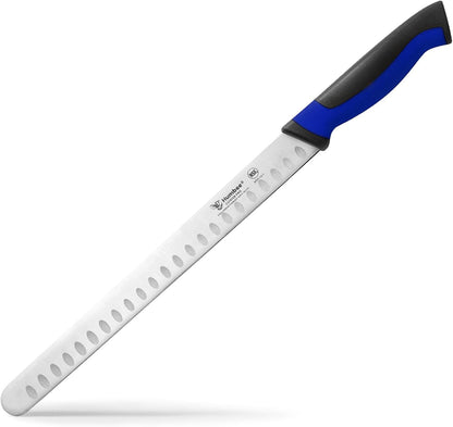 8-Inch Chef Carving Knife with Granton Edge for Slicing Turkey Ham and Meat | NSF Certified | German Stainless Steel Blade | Dishwasher Safe Ergonomic Handle, DT-21 Series, Black
