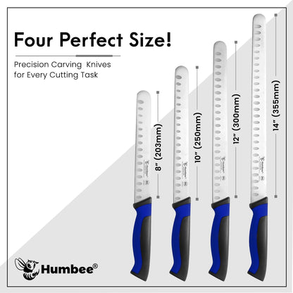 8-Inch Chef Carving Knife with Granton Edge for Slicing Turkey Ham and Meat | NSF Certified | German Stainless Steel Blade | Dishwasher Safe Ergonomic Handle, DT-21 Series, Black