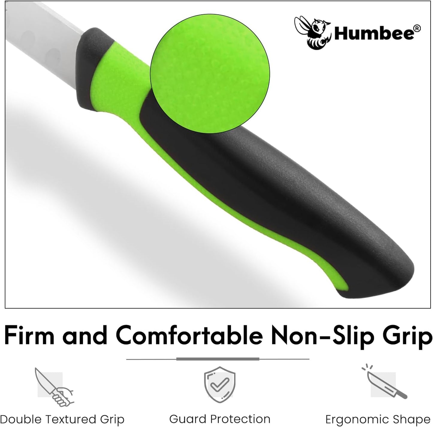 8-Inch Chef Carving Knife with Granton Edge for Slicing Turkey Ham and Meat | NSF Certified | German Stainless Steel Blade | Dishwasher Safe Ergonomic Handle, DT-21 Series, Black
