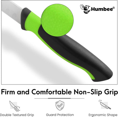 8-Inch Chef Carving Knife with Granton Edge for Slicing Turkey Ham and Meat | NSF Certified | German Stainless Steel Blade | Dishwasher Safe Ergonomic Handle, DT-21 Series, Black