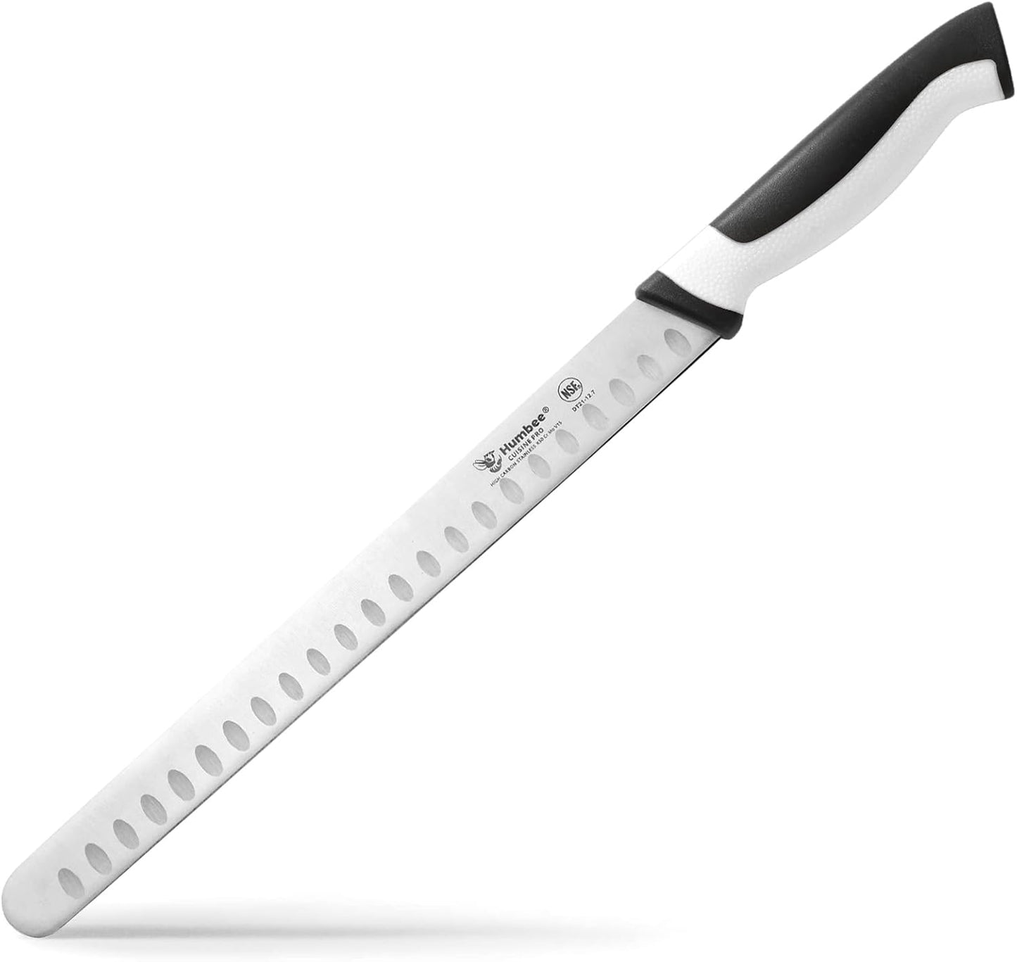 8-Inch Chef Carving Knife with Granton Edge for Slicing Turkey Ham and Meat | NSF Certified | German Stainless Steel Blade | Dishwasher Safe Ergonomic Handle, DT-21 Series, Black
