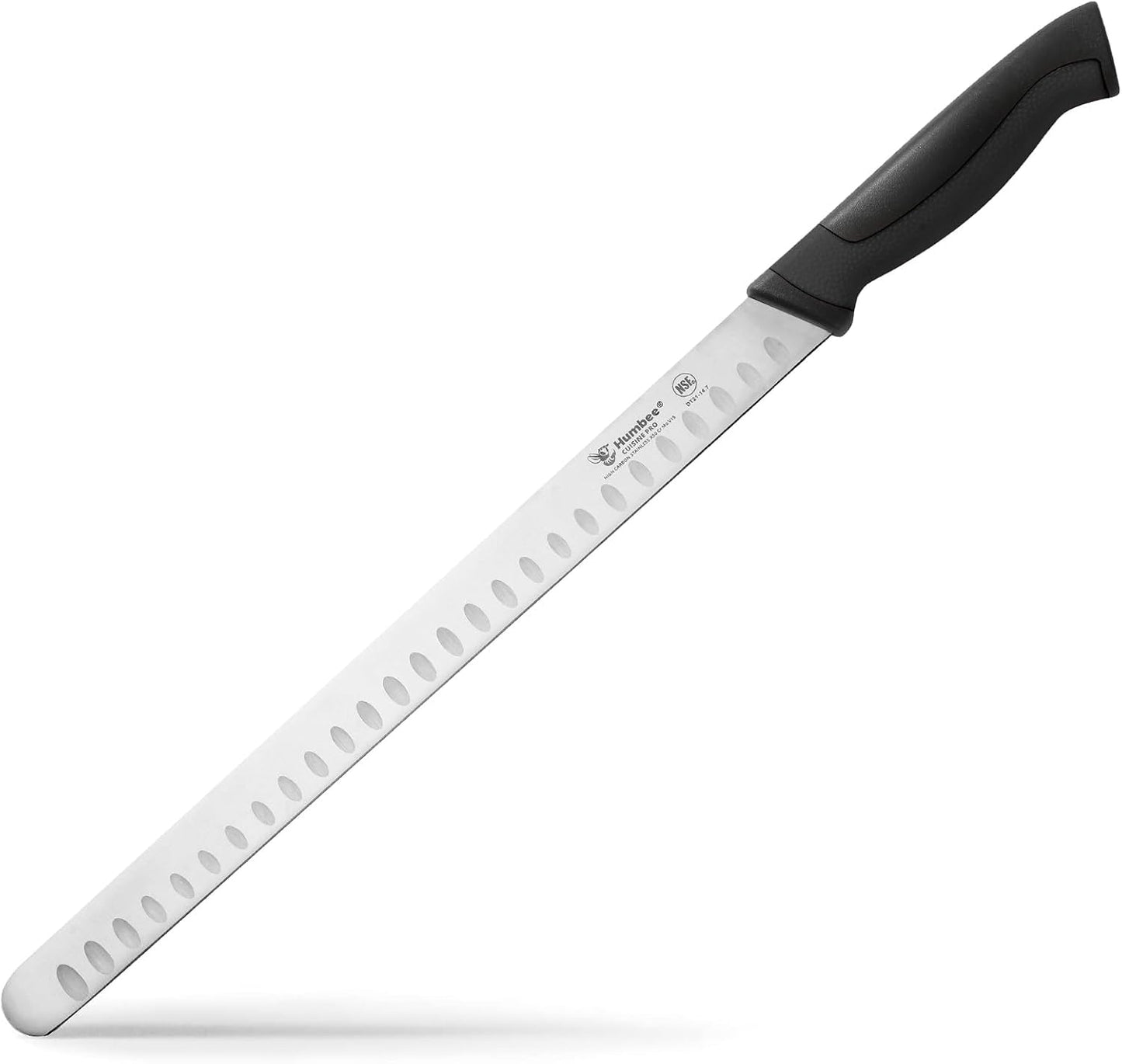 8-Inch Chef Carving Knife with Granton Edge for Slicing Turkey Ham and Meat | NSF Certified | German Stainless Steel Blade | Dishwasher Safe Ergonomic Handle, DT-21 Series, Black