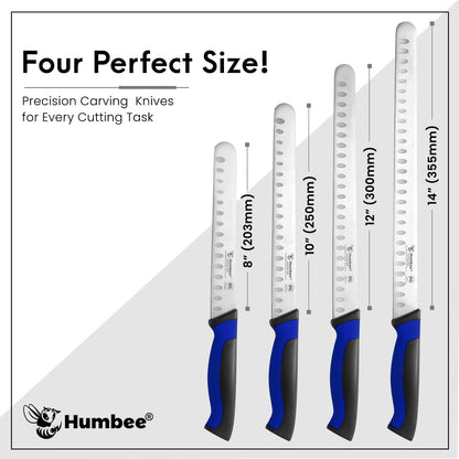 8-Inch Chef Carving Knife with Granton Edge for Slicing Turkey Ham and Meat | NSF Certified | German Stainless Steel Blade | Dishwasher Safe Ergonomic Handle, DT-21 Series, Black