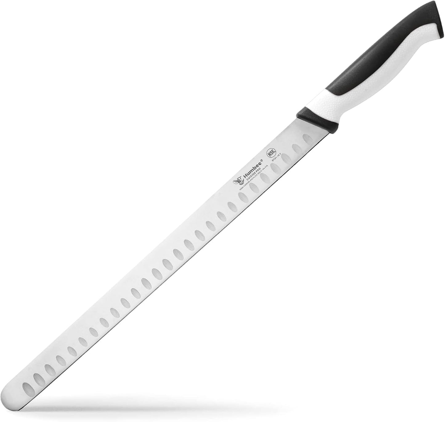 8-Inch Chef Carving Knife with Granton Edge for Slicing Turkey Ham and Meat | NSF Certified | German Stainless Steel Blade | Dishwasher Safe Ergonomic Handle, DT-21 Series, Black