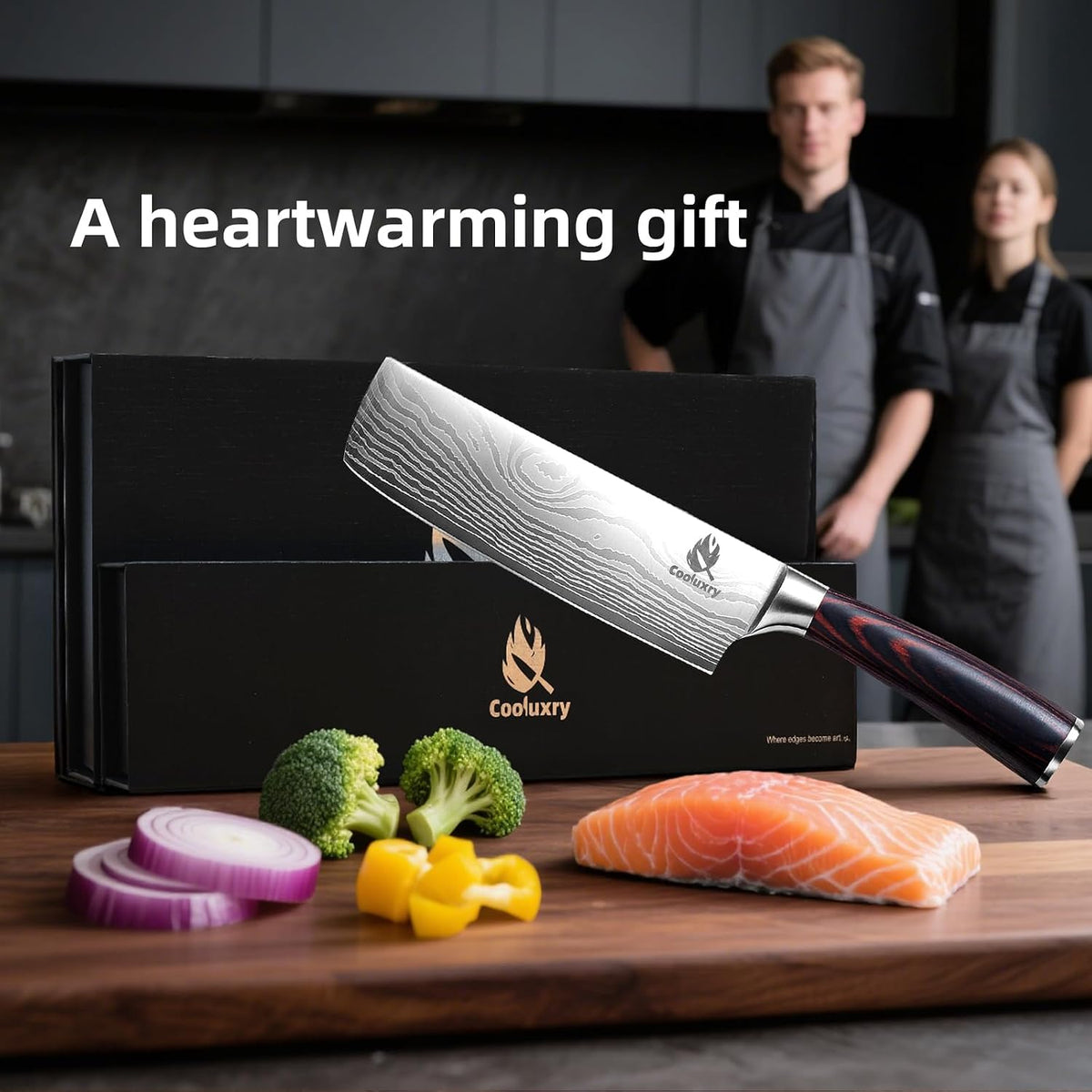 Nakiri Knife 7" Professional Meat Cleaver & Vegetable Knife | High Carbon Stainless Steel Blade, Ergonomic Handle, Razor Sharp, Vegetable Chopping