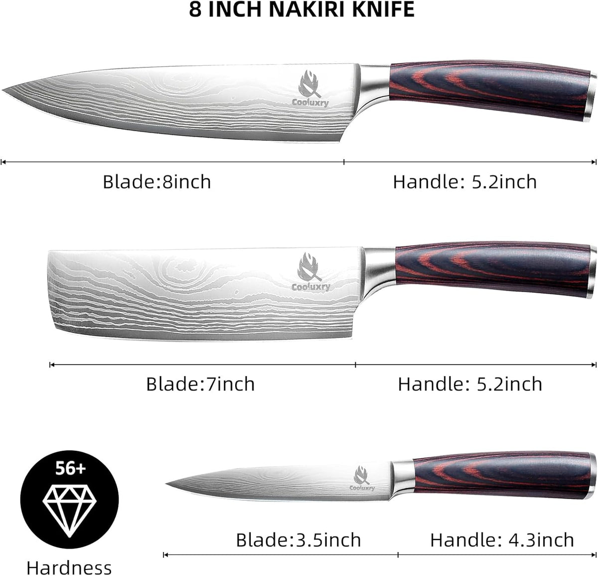 Nakiri Knife 7" Professional Meat Cleaver & Vegetable Knife | High Carbon Stainless Steel Blade, Ergonomic Handle, Razor Sharp, Vegetable Chopping