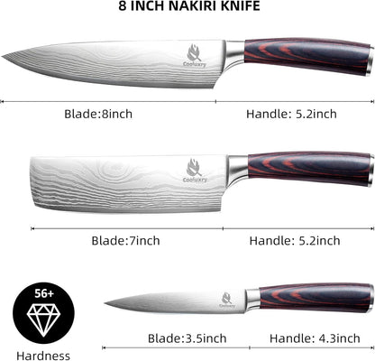 Nakiri Knife 7" Professional Meat Cleaver & Vegetable Knife | High Carbon Stainless Steel Blade, Ergonomic Handle, Razor Sharp, Vegetable Chopping