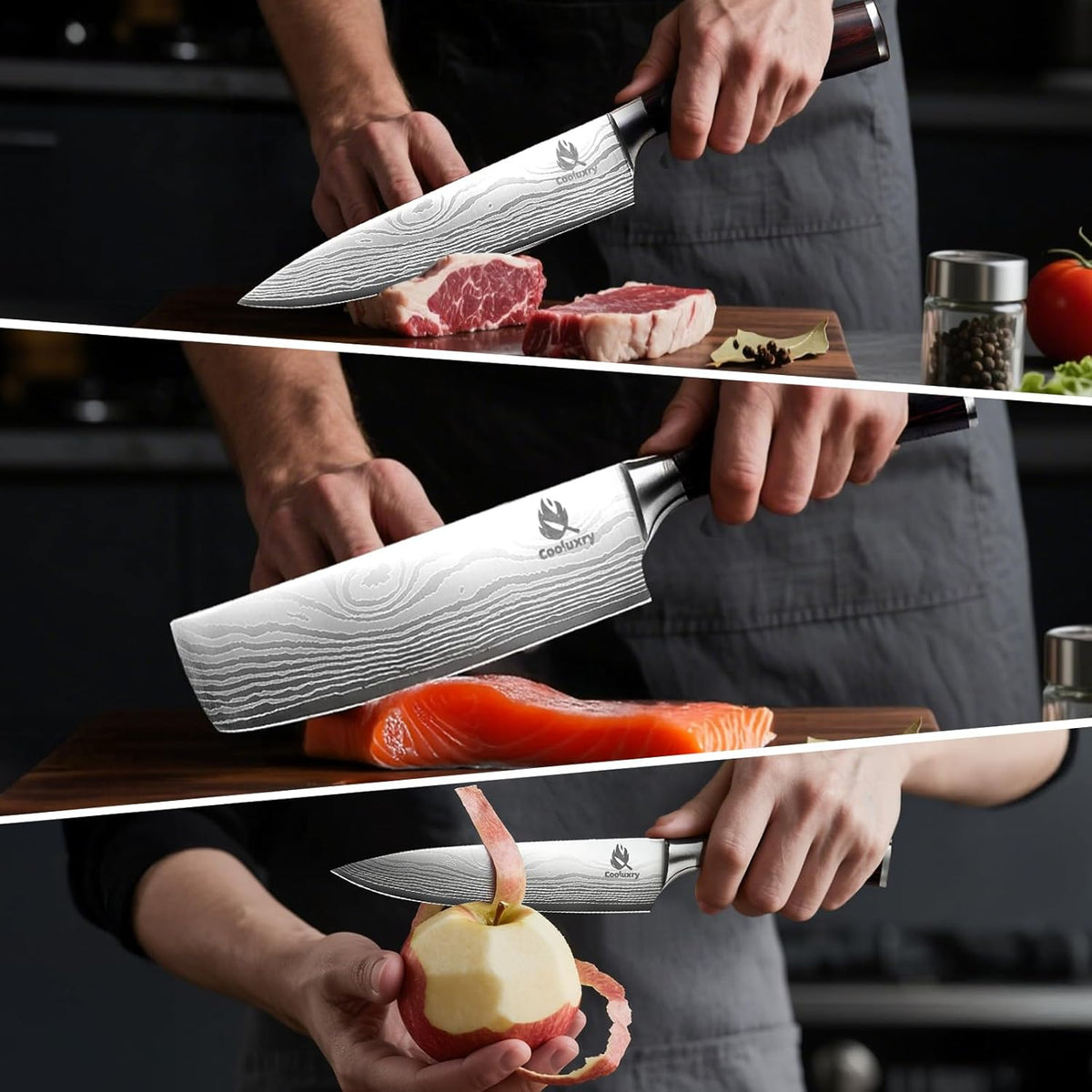 Nakiri Knife 7" Professional Meat Cleaver & Vegetable Knife | High Carbon Stainless Steel Blade, Ergonomic Handle, Razor Sharp, Vegetable Chopping