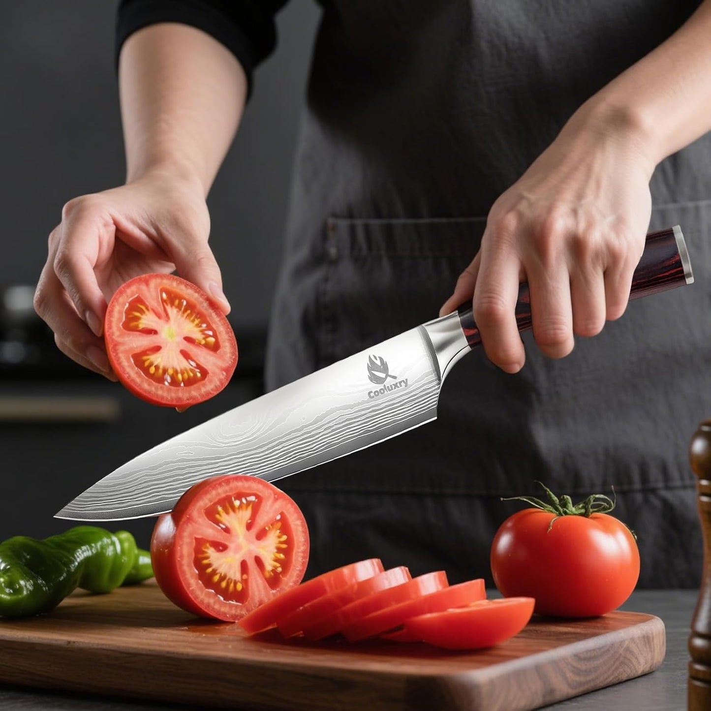 Nakiri Knife 7" Professional Meat Cleaver & Vegetable Knife | High Carbon Stainless Steel Blade, Ergonomic Handle, Razor Sharp, Vegetable Chopping