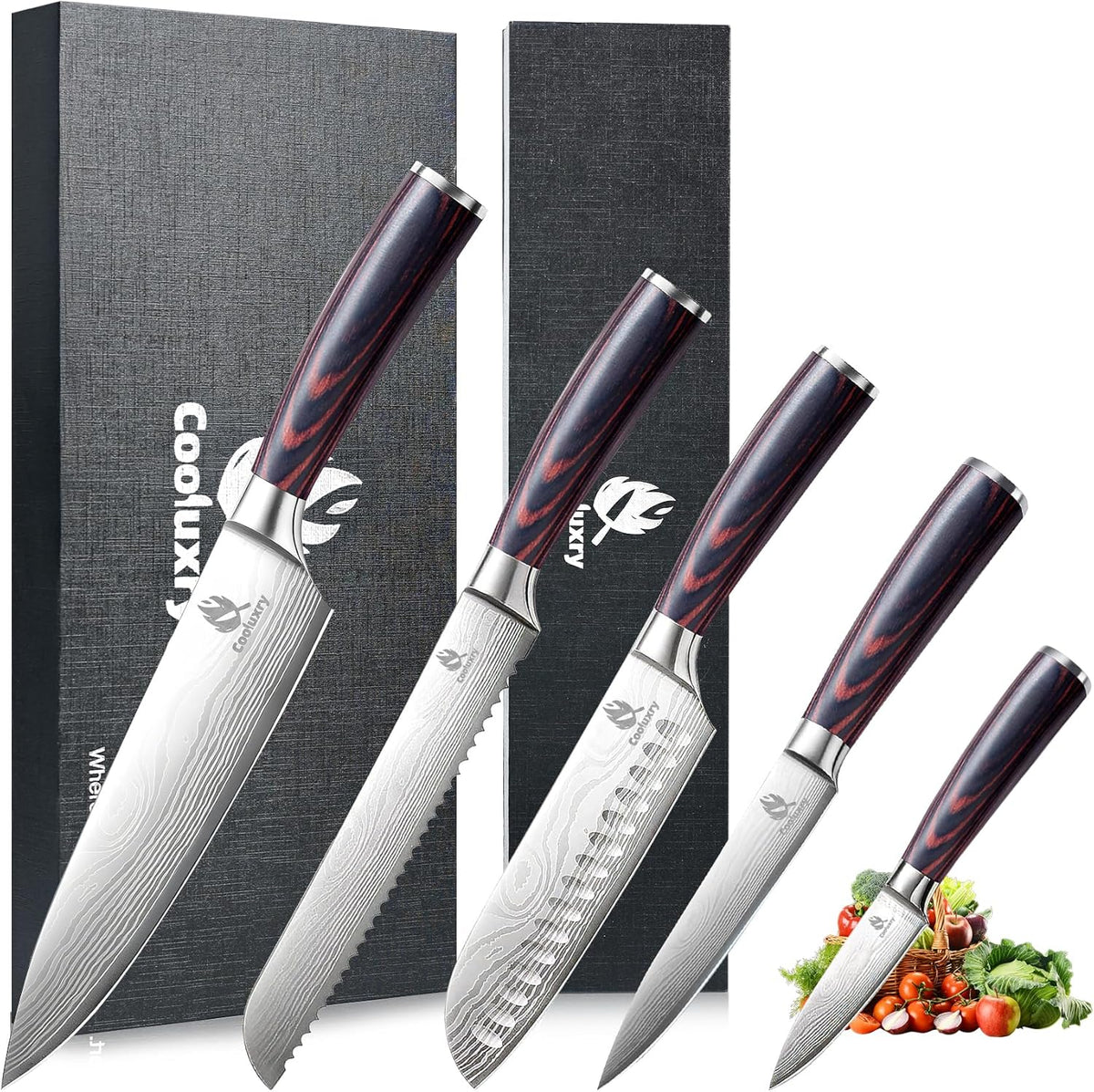 Nakiri Knife 7" Professional Meat Cleaver & Vegetable Knife | High Carbon Stainless Steel Blade, Ergonomic Handle, Razor Sharp, Vegetable Chopping