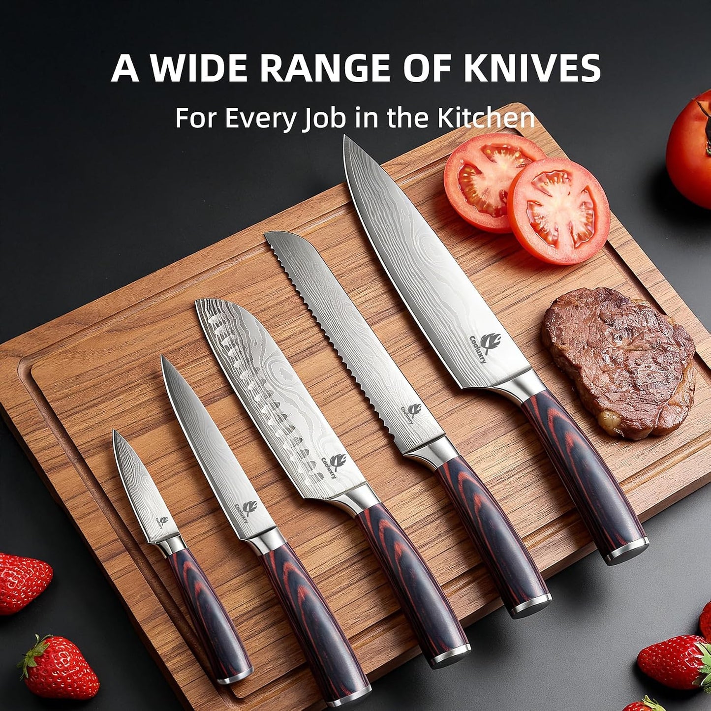 Nakiri Knife 7" Professional Meat Cleaver & Vegetable Knife | High Carbon Stainless Steel Blade, Ergonomic Handle, Razor Sharp, Vegetable Chopping