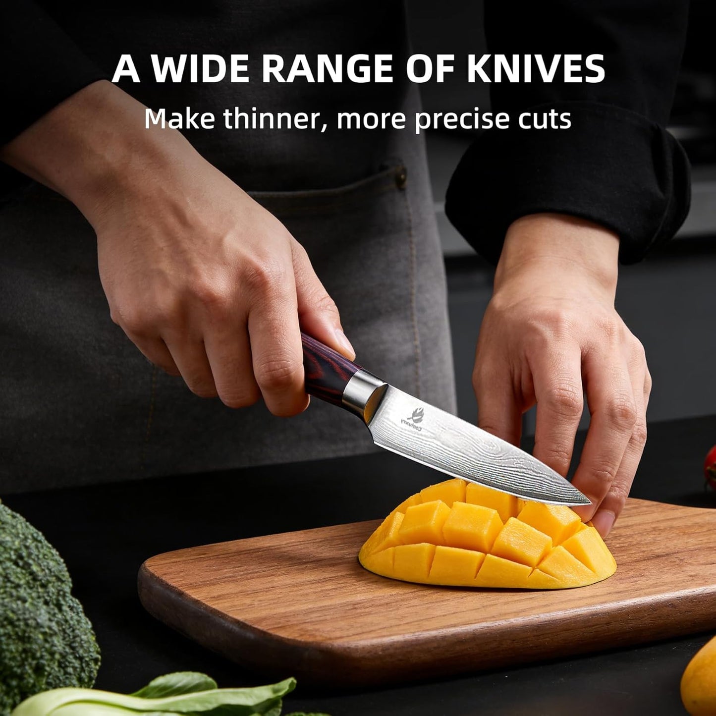 Nakiri Knife 7" Professional Meat Cleaver & Vegetable Knife | High Carbon Stainless Steel Blade, Ergonomic Handle, Razor Sharp, Vegetable Chopping