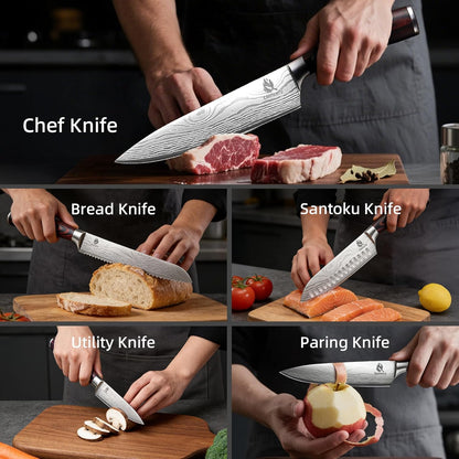 Nakiri Knife 7" Professional Meat Cleaver & Vegetable Knife | High Carbon Stainless Steel Blade, Ergonomic Handle, Razor Sharp, Vegetable Chopping