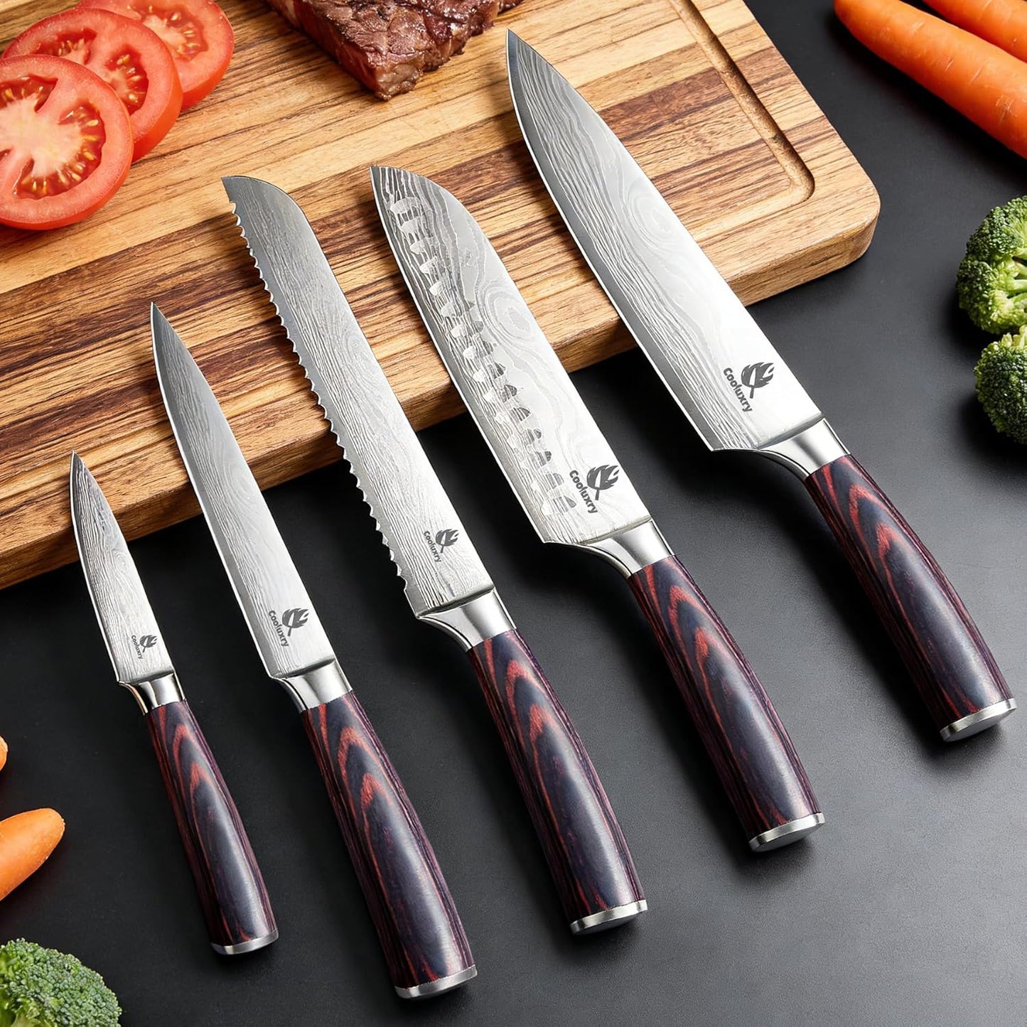Nakiri Knife 7" Professional Meat Cleaver & Vegetable Knife | High Carbon Stainless Steel Blade, Ergonomic Handle, Razor Sharp, Vegetable Chopping