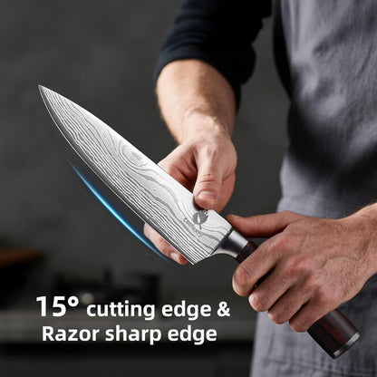 Nakiri Knife 7" Professional Meat Cleaver & Vegetable Knife | High Carbon Stainless Steel Blade, Ergonomic Handle, Razor Sharp, Vegetable Chopping